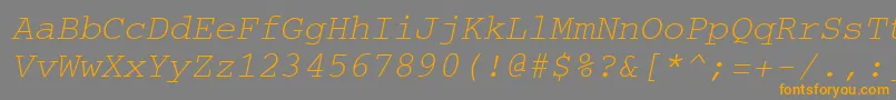CourierItalic Font – Orange Fonts on Gray Background