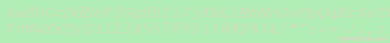 CourierItalic Font – Pink Fonts on Green Background