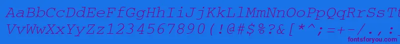 Подробнее о шрифте CourierItalic Шрифт CourierItalic – фиолетовые шрифты на синем фоне