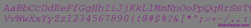 CourierItalic Font – Purple Fonts on Gray Background
