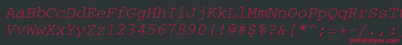 Шрифт CourierItalic – красные шрифты на чёрном фоне