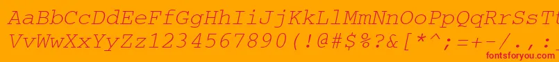 CourierItalic Font – Red Fonts on Orange Background