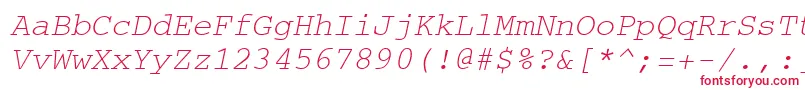 Czcionka CourierItalic – czerwone czcionki