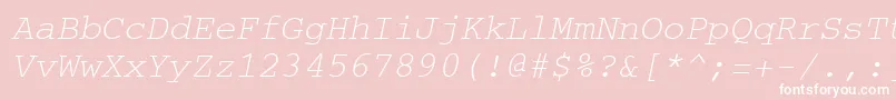 CourierItalic Font – White Fonts on Pink Background