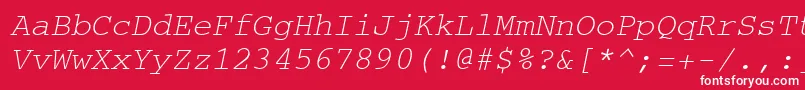 CourierItalic Font – White Fonts on Red Background