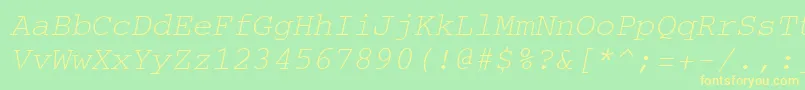 CourierItalic Font – Yellow Fonts on Green Background