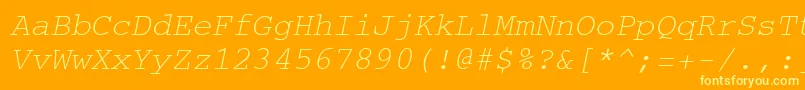 CourierItalic Font – Yellow Fonts on Orange Background
