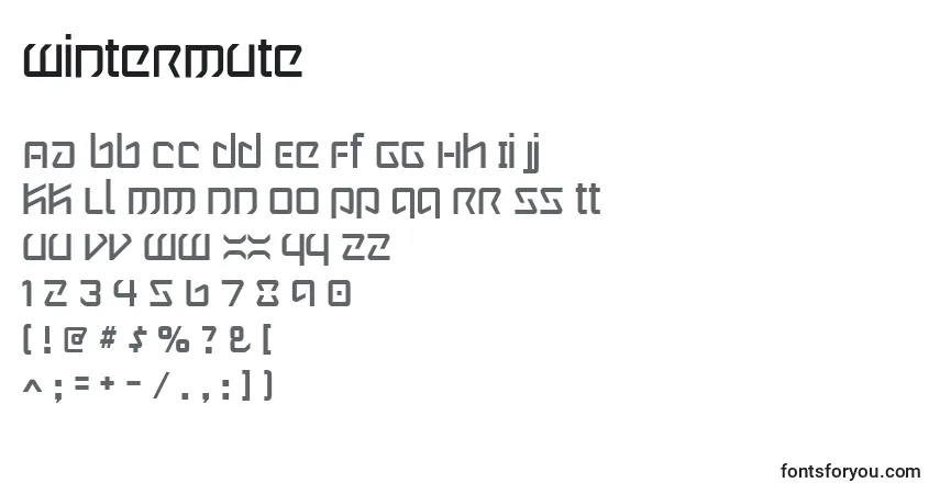 A fonte Wintermute – alfabeto, números, caracteres especiais
