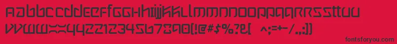 Fonte Wintermute – fontes pretas em um fundo vermelho