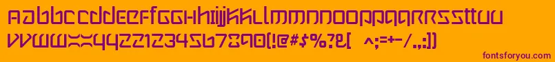 Police Wintermute – polices violettes sur fond orange