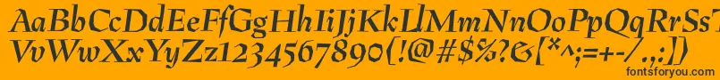 fuente PreissigantikvaBolditalic – Fuentes Negras Sobre Fondo Naranja