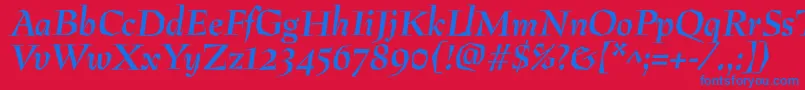 PreissigantikvaBolditalic Font – Blue Fonts on Red Background