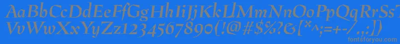 fuente PreissigantikvaBolditalic – Fuentes Grises Sobre Fondo Azul