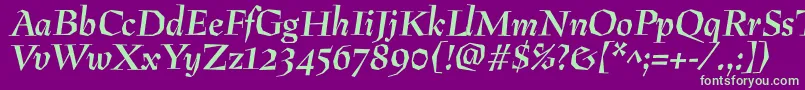 PreissigantikvaBolditalic Font – Green Fonts on Purple Background