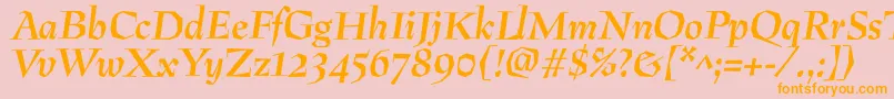 fuente PreissigantikvaBolditalic – Fuentes Naranjas Sobre Fondo Rosa