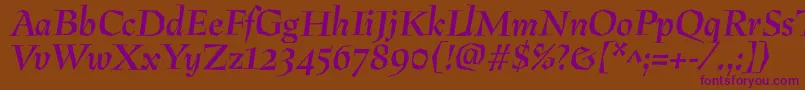 Шрифт PreissigantikvaBolditalic – фиолетовые шрифты на коричневом фоне