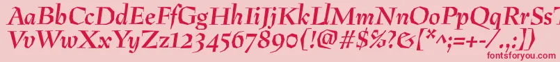 fuente PreissigantikvaBolditalic – Fuentes Rojas Sobre Fondo Rosa