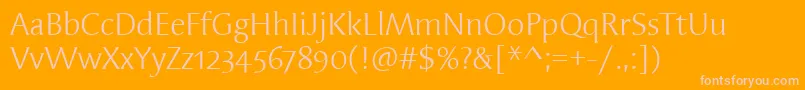 SyndorOsItcTtBook Font – Pink Fonts on Orange Background