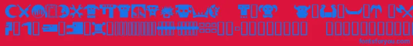 Orky1-fontti – siniset fontit punaisella taustalla