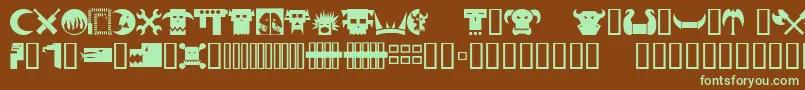 Orky1-Schriftart – Grüne Schriften auf braunem Hintergrund