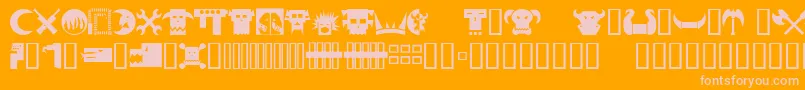 Czcionka Orky1 – różowe czcionki na pomarańczowym tle
