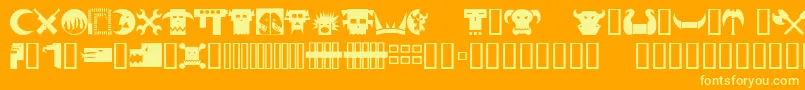 Fonte Orky1 – fontes amarelas em um fundo laranja