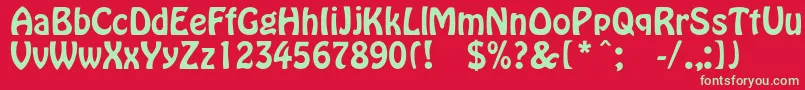 Morrismodernc Font – Green Fonts on Red Background