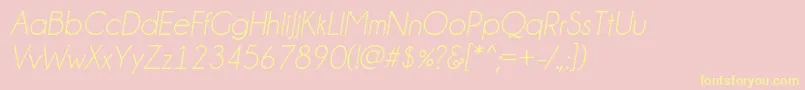 ChampagneLimousinesItalic Font – Yellow Fonts on Pink Background