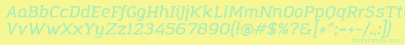 AmazingGroteskDemiItalic Font – Green Fonts on Yellow Background