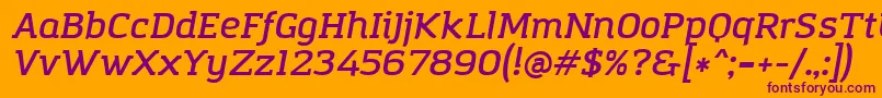 AmazingGroteskDemiItalic Font – Purple Fonts on Orange Background