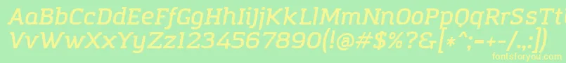 AmazingGroteskDemiItalic Font – Yellow Fonts on Green Background