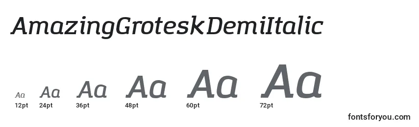 AmazingGroteskDemiItalic Font Sizes