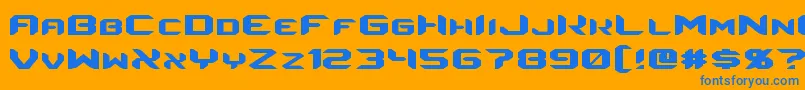 Energon Font – Blue Fonts on Orange Background