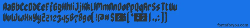 ZoulsisterPlusEyeFs-Schriftart – Schwarze Schriften auf blauem Hintergrund
