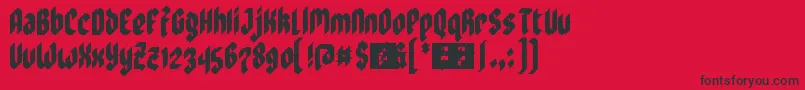 fuente ZoulsisterPlusEyeFs – Fuentes Negras Sobre Fondo Rojo