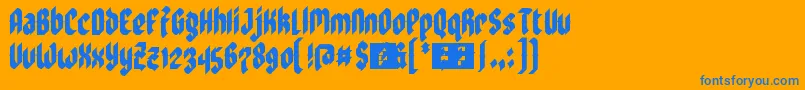 ZoulsisterPlusEyeFs Font – Blue Fonts on Orange Background