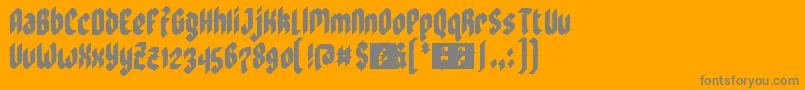 ZoulsisterPlusEyeFs-Schriftart – Graue Schriften auf orangefarbenem Hintergrund