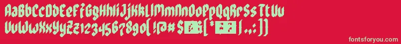 ZoulsisterPlusEyeFs Font – Green Fonts on Red Background
