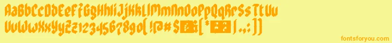 ZoulsisterPlusEyeFs Font – Orange Fonts on Yellow Background