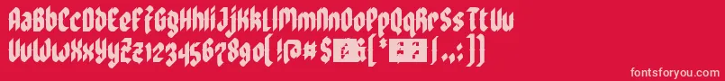 ZoulsisterPlusEyeFs Font – Pink Fonts on Red Background