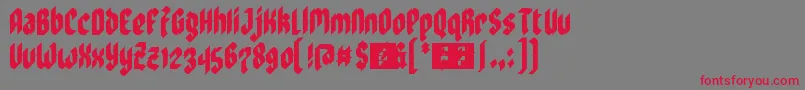 Шрифт ZoulsisterPlusEyeFs – красные шрифты на сером фоне