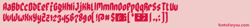 フォントZoulsisterPlusEyeFs – ピンクの背景に赤い文字