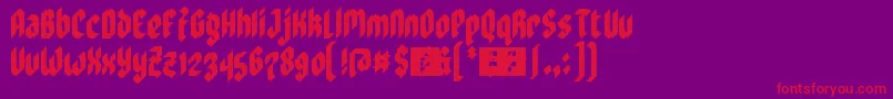 ZoulsisterPlusEyeFs Font – Red Fonts on Purple Background