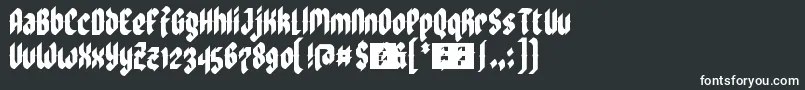 フォントZoulsisterPlusEyeFs – 黒い背景に白い文字
