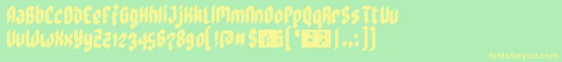 ZoulsisterPlusEyeFs Font – Yellow Fonts on Green Background