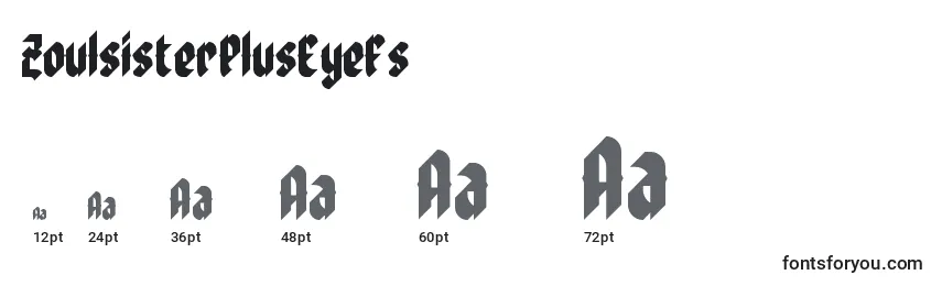 Размеры шрифта ZoulsisterPlusEyeFs