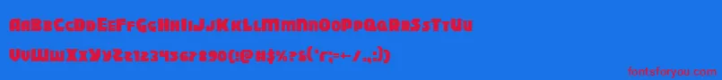Blitzstrike Font – Red Fonts on Blue Background