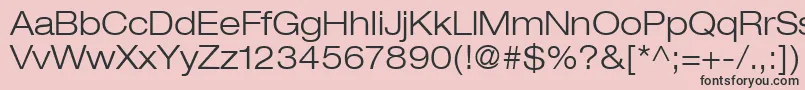 フォントHelveticaLt43LightExtended – ピンクの背景に黒い文字