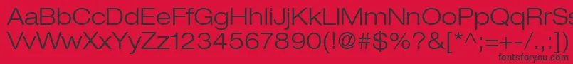 HelveticaLt43LightExtended Font – Black Fonts on Red Background