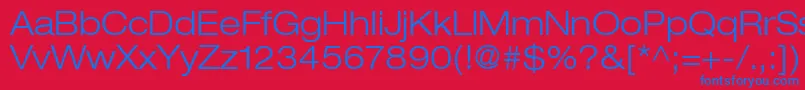 HelveticaLt43LightExtended Font – Blue Fonts on Red Background